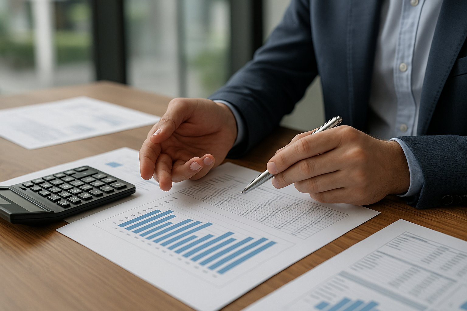 Calcolatrice e documenti di budget per valutare un prestito con rimborso flessibile
