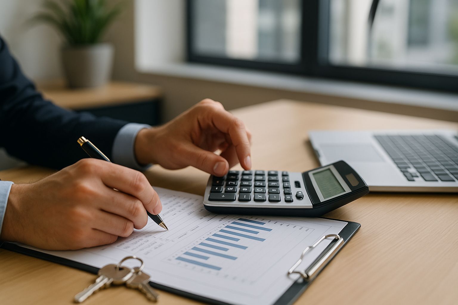 Calcolatrice e foglio di budget per pianificare un prestito per acquisti importanti
