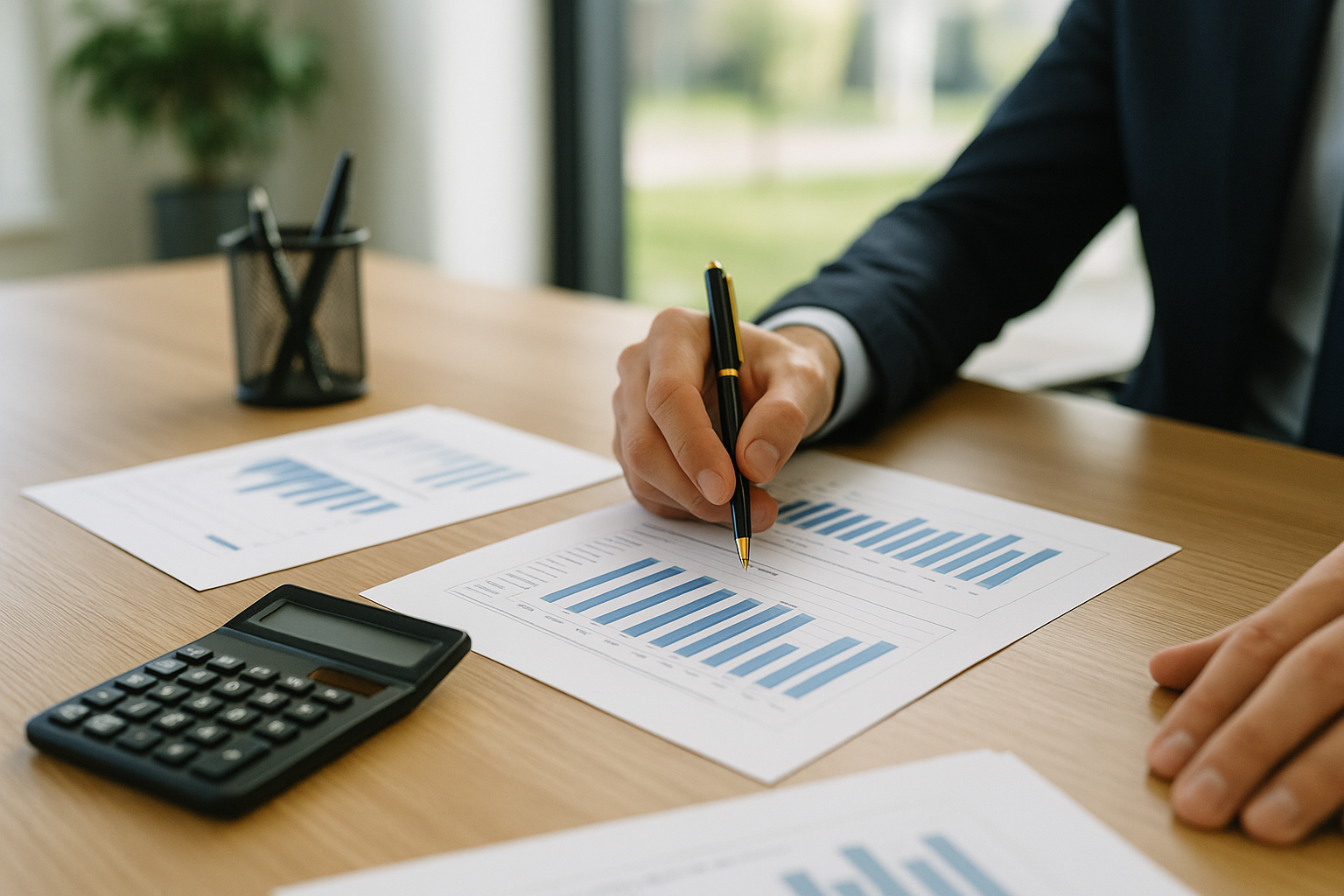 Calcolatrice e documenti di budget per valutare un prestito in modo sostenibile