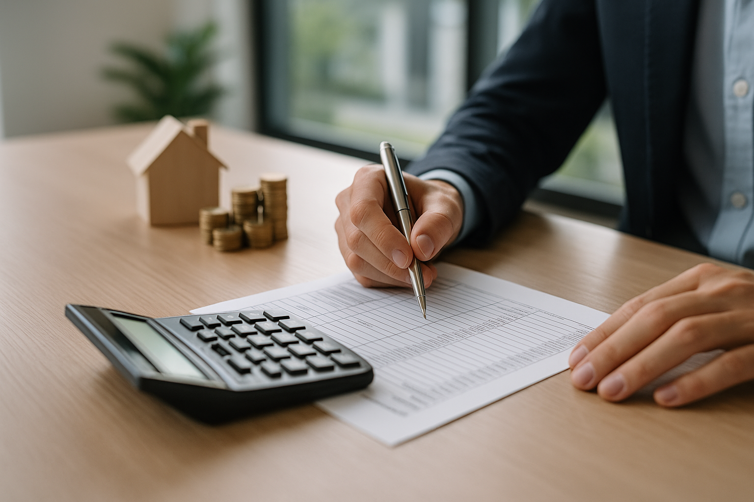 Calcolatrice e foglio di budget per valutare un prestito destinato a spese straordinarie